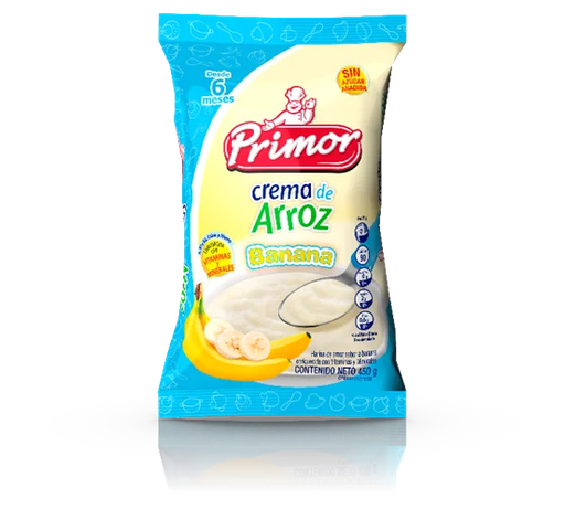 [H375] PRIMOR CREMA ARROZ BANANA 450 G (BOLSA) x 16 Uds.